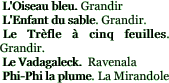  L'Oiseau bleu. Grandir